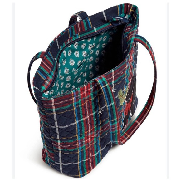 Vera Bradley Small Vera Tote Bag in Tartan Plaid Scottie Dog - Picture 3 of 16